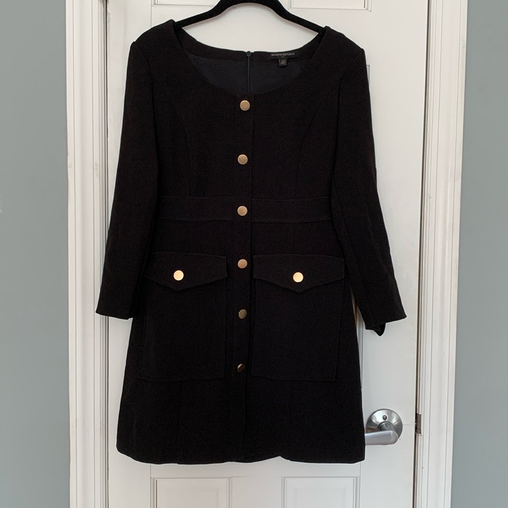 Banana Republic black slong sleeve dress size 00P